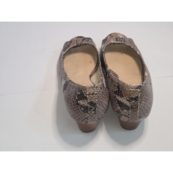 Cole Haan Snakeskin Leather Peep Toe Wedge Kitten Heel Sz 6.5 Nike Air Tech work - Picture 2 of 9
